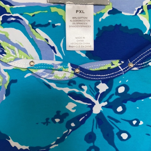 Offer$15 Alfred Dunner sleeveless floral top embellished neckline XLP - Picture 9 of 17